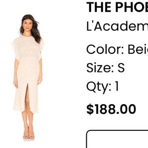 L'Academie Cream & White Polka Dot Midi Dress